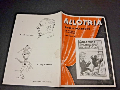 1941 juli HAMBURG programm ALLOTRIA VARIETÉ circus acts - Bild 1 von 2