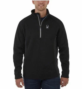 *NWT*  Spyder Men's Outbound 1/4 Zip Fleece Jacket (Black/Gray,Large) - Picture 1 of 3