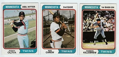 1974 Topps #50 CAREW #400 KILLEBREW with 29 Card Minnesota Twins Team Set - Image 1 of 4