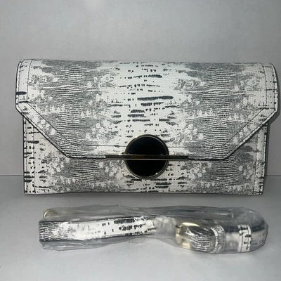 Vtg Crossbody Clutch  Purse Sondra Roberts Squared     White SnakeDesign New - Image 1 of 4