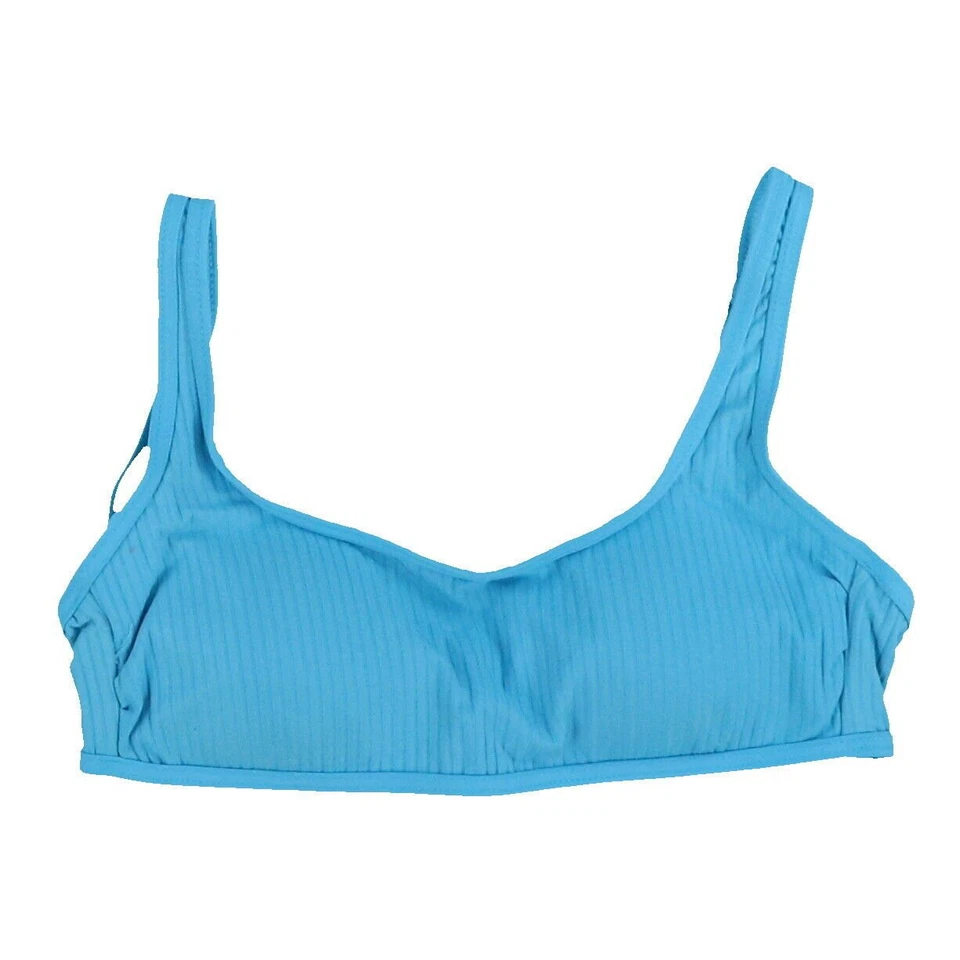 California Waves Womens Bralette Bikini Top Ribbed Padded Swimsuit S M L New - Image 1 of 1