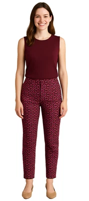 Boden Women’s Purple Chino Pants 4R 27x30 Geometric Paisley Romania - Image 1 of 4