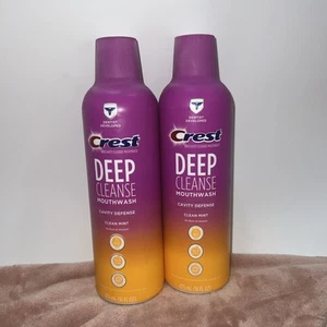 TWO Crest Deep Cleanse Cavity Defense Mouthwash Clean Mint - 475mL - Picture 1 of 3