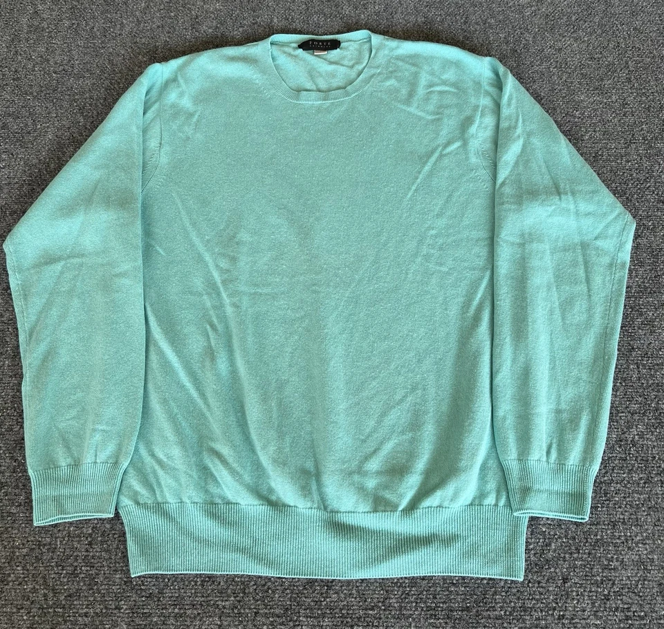 Suéter Forte 100 % cachemir para mujer talla L suéter cuello redondo manga larga verde Foto 1 de 4