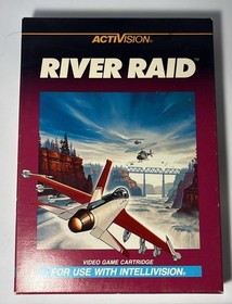 1983 River Raid Intellivision CIB COMPLETE WITH OVERLAYS, MANUAL AND TRAY!
