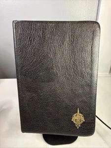 1988 Holy Bible NKJV Thru Bible Radio Network Slimline Reference Leather *READ* - Foto 1 di 15