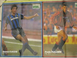vecchio poster manifesto di ENRICO CUCCHI PAOLO MALDINI Inter Milan calcio della - Picture 1 of 4