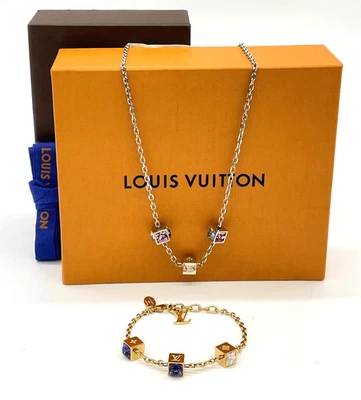Autêntico Louis Vuitton Pulseira de Jogo/Colar Conjunto de 2/B/D SK110370 - Imagem 1 de 4