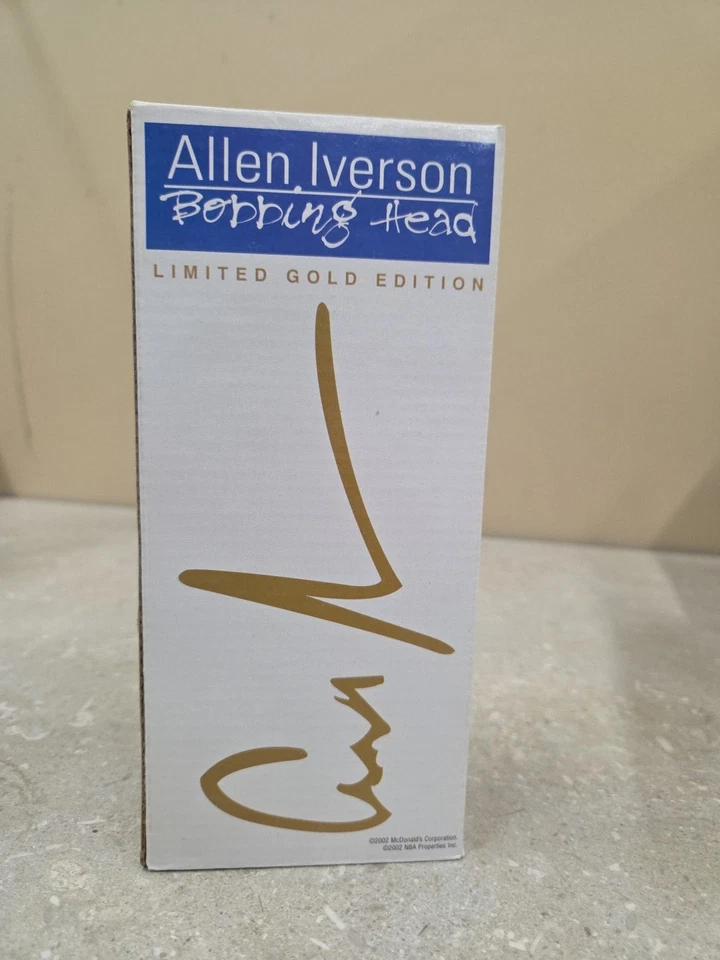 ALLEN IVERSON 2002 MCDONALD'S EDICIÓN LIMITADA DORADA CABEZA BOBBING BOBBLE CON CERTIFICADO DE AUTENTICIDAD Foto 1 de 4