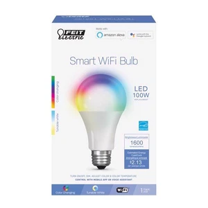 Feit Electric A21 E26 (Medium) LED Smart Bulb Color Changing 100 W 1 pc - Picture 1 of 1