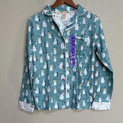 Nuevo con etiquetas Munki Munki Mujer’s XS Dos Piezas Muñeco de Nieve Franela Pijama Conjunto Aqua Azul Verde Foto 1 de 4