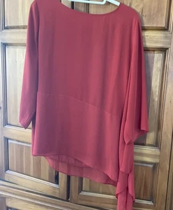 Chico’s Chiffon Asymmetrical Top Size 3-XL - Picture 1 of 5