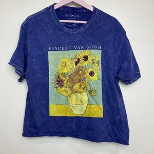 Fifth Sun Vincent Van Gogh Blumenmalerei abgeschnittenes T-Shirt Damen Junior Gr. XL - Bild 1 von 11