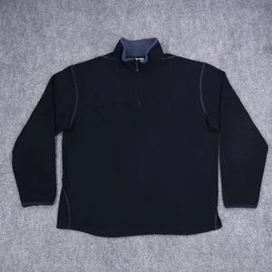 Zegna Sport Pullover Mens XL Black Fleece Quarter Zip Made in Italy Mock Neck - Picture 1 of 10