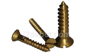 Brass Wood Screws Slotted Flat 14 x 1 1/4'' (100pcs) - Picture 1 of 1