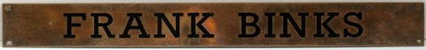 Old bronze brass English plaque sign solicitors office Yorkshire Frank Binks Cover