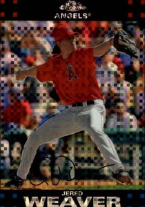 2007 Topps Chrome X-Fractors Los Angeles Angels Baseball Card #37 Jered Weaver