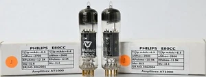 Philips E80CC 6085 Matched pair (Rare FOIL D Getter, PINCHED WAIST - Picture 1 of 16
