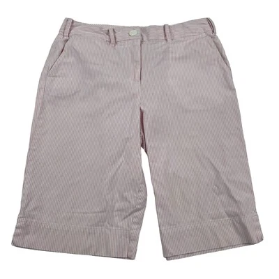 Bermudas Talbots Rosa Blanco Rayas 10 Algodón Spandex Cintura Alta Elastizadas Foto 1 de 4