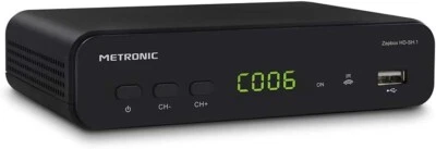 METRONIC 441624 RICEVITORE Zapbox HD-SH.1 TDT DVB-T2 HEVC USB HDMI SPDIF RJ45 - Imagen 1 de 4