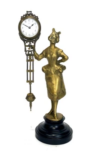 German Junghans Style Brass Barmaid Swinging Swinger Clock - Picture 1 of 5
