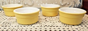 Set of  4 Cermer Ceramic Sunshine Yellow Ramekins Soufflé Custard Dish Spain - Picture 1 of 7