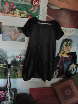 Mac & Jac Women's Black Sheamery Silk Bubble Hem Dress SZ 8 - Image 1 of 4
