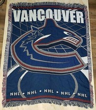 Vancouver Canucks NHL Hockey Throw Blanket 90's Logo Northwest Company USA Made
