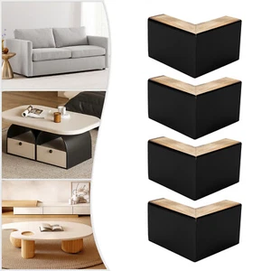 4PC L-Shaped Wooden Furniture Legs for Coffee Tables - Durable & Stylish - Picture 1 of 20