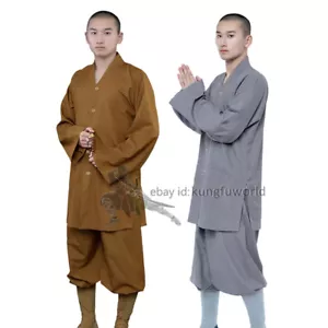 High Quality Buddhist Monk Suit Shaolin Kung fu Uniform Meditation Clothes - Picture 1 of 10