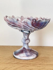 Jolie Coupe en Verre Moulé Marbré dans le gout de Portieux Opaline de foire - Picture 1 of 8