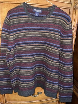 Lands End Direct Merchants 100% Cashmere Stripped Crewneck Women’s S 6-8 - Image 1 of 3