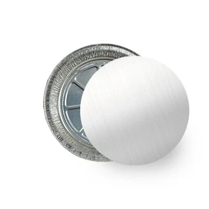 500 Pack Disposable Round Aluminum Foil Take-Out Pans with Board Lids 8 Inch. - Picture 1 of 8