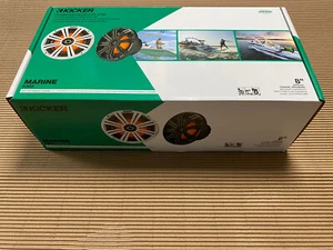 NEW PAIR KICKER 45KM84L 8" FULL RANGE MARINE SPEAKERS W/ LED lighting - Picture 1 of 1