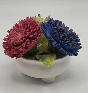 Mini Escultura Floral China Crown Staffordshire September Bone de Colección - Imagen 1 de 5