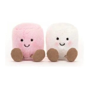Jellycat AMUSEABLE PINK AND WHITE MARSHMALLOWS Toy NWT Rare authentic - Picture 1 of 4