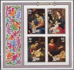 NIUE 1984 Christmas IMPERFORATE Miniature Sheet MNH - Picture 1 of 1