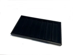 Black Stained Wood Pocket Knife Black 7 Slot Liner Display Stackable Tray - Picture 1 of 4