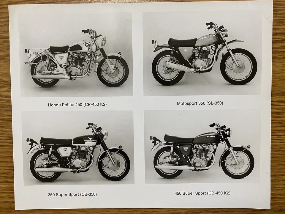 Raro Honda SL350 1969 CB350 CB450 y CB450 policía brillante concesionario foto de prensa Foto 1 de 1