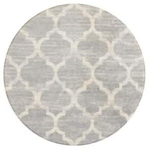 Moroccan Round Area Rug - 3' Diameter Faux Wool Non-Slip Area Rug Small Accen... - Picture 1 of 7