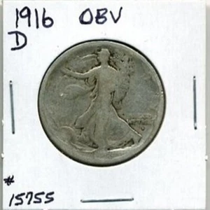 1916-D WALKING LIBERTY HALF DOLLAR OBVERSE MINT MARK #15755 - Picture 1 of 2