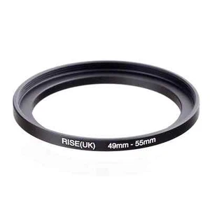 RISE(UK) 49mm-55mm 49-55 mm 49 to 55 Step Up Ring Filter Adapter black metal - Picture 1 of 6