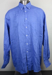 Mens Paul & Shark The Hamptons Blue Linen Button Front Shirt Size XLT $378 New - Picture 1 of 11