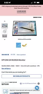HP HP E24i G4 WUXGAUS •24 Inch Diagonal New In Box With Warranty - Picture 1 of 5