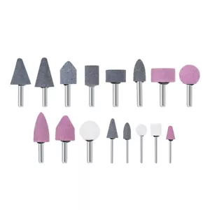 Abrasif Pointes Set Meule 1/8 Pouce 1/4 Pouce Queue 16Pcs - Picture 1 of 3