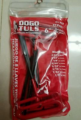 TF2420 SAE STD T HANDLE ALLEN WRENCH LENGHT 6"  8 PZ (3/32"-1/4") - Image 1 of 4