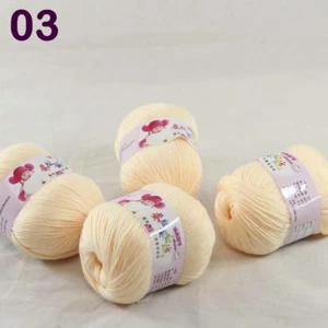 C New Fashion 4Skein x50g Cashmere Silk Wool Hand knitwear knitting Baby Yarn 03 - Picture 1 of 3