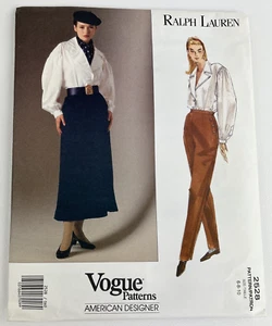 Vogue 2528 Ralph Lauren Skirt, Pants, Top Sz 6 8 10 UC Sewing Pattern FF VTG OOP - Picture 1 of 10