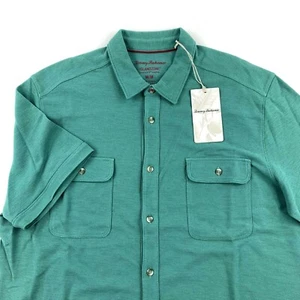 Tommy Bahama Mens Camp Shirt Tropicool Seas IslandZone Knit T221188 New Medium - Picture 1 of 6