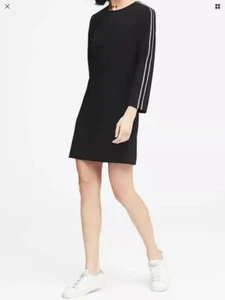 Nuevo Con Etiquetas Banana Republic Vestido Cambio Rayas Laterales Negro Talla 2 - Imagen 1 de 3